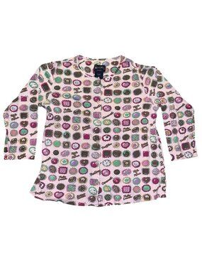 Nick and Nora Chocoholic Candy Vintage Praline Caramel Pink Pijama Top Sz L